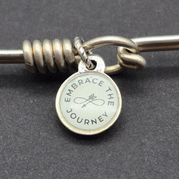 Luca & Danni Dylan Silver Tone Bangle Bracelet Ink Drop Faceted Bead Cute Colorf - Picture 4 of 5